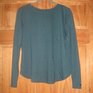 Fabletics Millie Teal Open Back Long Sleeve Shirt